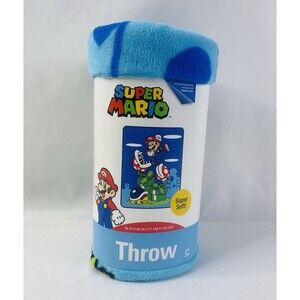 NEW Super Mario High Jump Throw Blanket 46 In x 60 In (117 cm  x 152 cm)